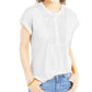 Top texturizado de crochê feminino Style &amp; Co, branco, tamanho médio