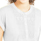 Top texturizado de crochê feminino Style &amp; Co, branco, tamanho médio