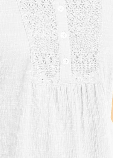 Top texturizado de crochê feminino Style &amp; Co, branco, tamanho médio