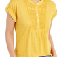 Estilo &amp; Co Babador Feminino Crochê Texturizado Top Dourado Tamanho P