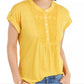 Estilo &amp; Co Babador Feminino Crochê Texturizado Top Dourado Tamanho P