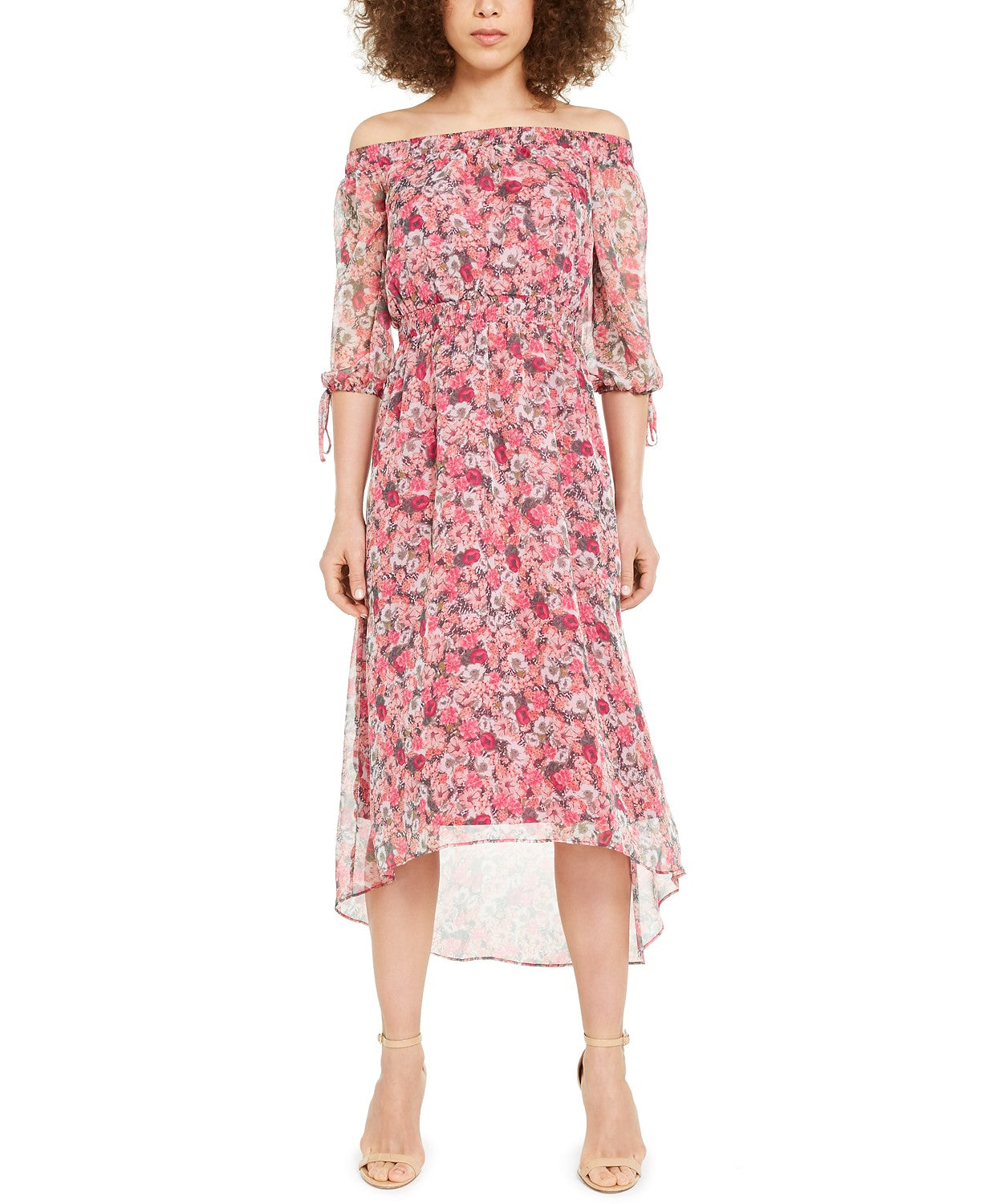 Vestido longo ombro a ombro feminino INC International Concepts, rosa, tamanho pequeno