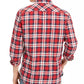 Camisa xadrez Garcia masculina Sun + Stone vermelha tamanho grande