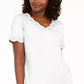 Camiseta feminina Karen Scott de algodão com decote em V e estampa recortada, branca, tamanho XXG