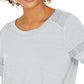Top feminino com renda e detalhes estilo &amp; co, cinza, tamanho grande