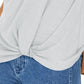 Top feminino com renda e detalhes estilo &amp; co, cinza, tamanho grande
