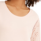 Blusa de algodão com mangas ilhós estilo &amp; co feminina rosa brilhante tamanho grande