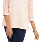 Blusa de algodão com mangas ilhós estilo &amp; co feminina rosa brilhante tamanho grande