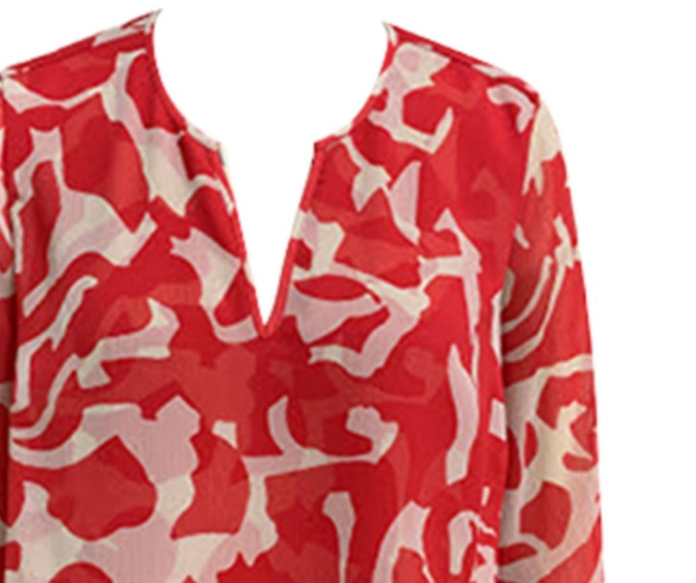 Blusa estampada feminina Alfani vinho tamanho extragrande