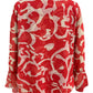 Blusa estampada feminina Alfani vinho tamanho extragrande