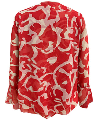 Blusa estampada feminina Alfani vinho tamanho extragrande