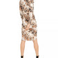 Vestido midi feminino estampado com bainha tulipa da INC International Concepts, marrom, tamanho extragrande