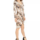 Vestido midi feminino estampado com bainha tulipa da INC International Concepts, marrom, tamanho extragrande