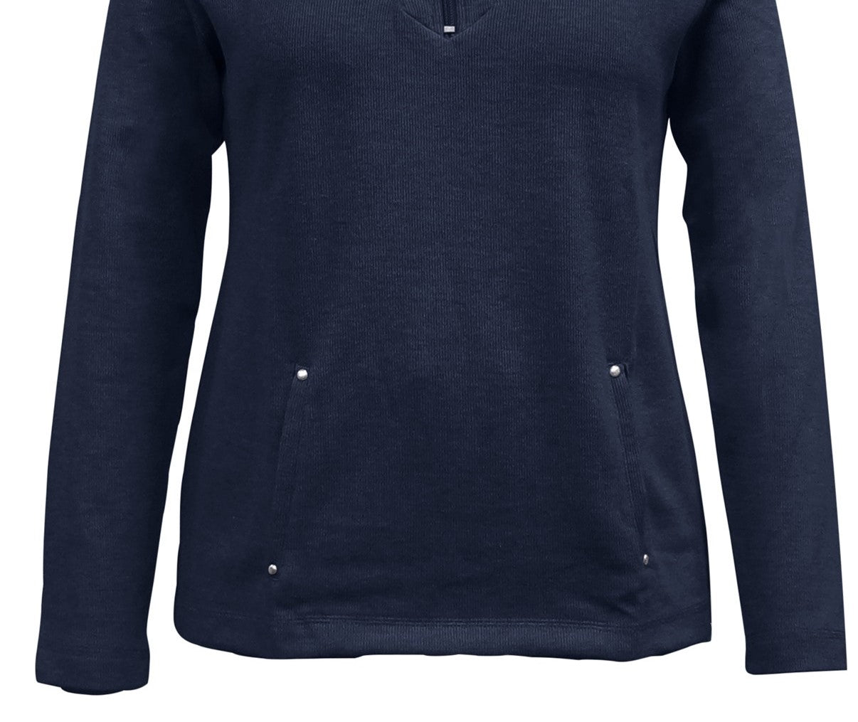 Karen Scott Top Feminino Meio Zíper Preto Tamanho Médio