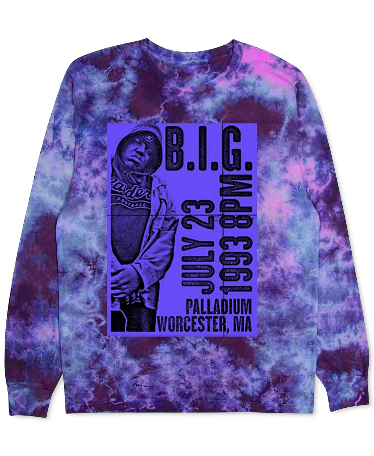 Camiseta gráfica de manga comprida Merch Traffic BIG Palladium masculina, roxa, tamanho GG