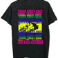 Camiseta masculina Merch Traffic com estampa neon do Snoop Dogg, preta, tamanho médio
