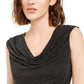 Blusa com detalhe de anel brilhante BCX Juniors, preta, tamanho extra grande