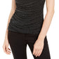 Blusa com detalhe de anel brilhante BCX Juniors, preta, tamanho extra grande