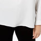 Top feminino Nine West com decote em V, branco, tamanho 1X