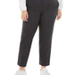 Calça social plus size da moda feminina Bar III, preta, tamanho 18