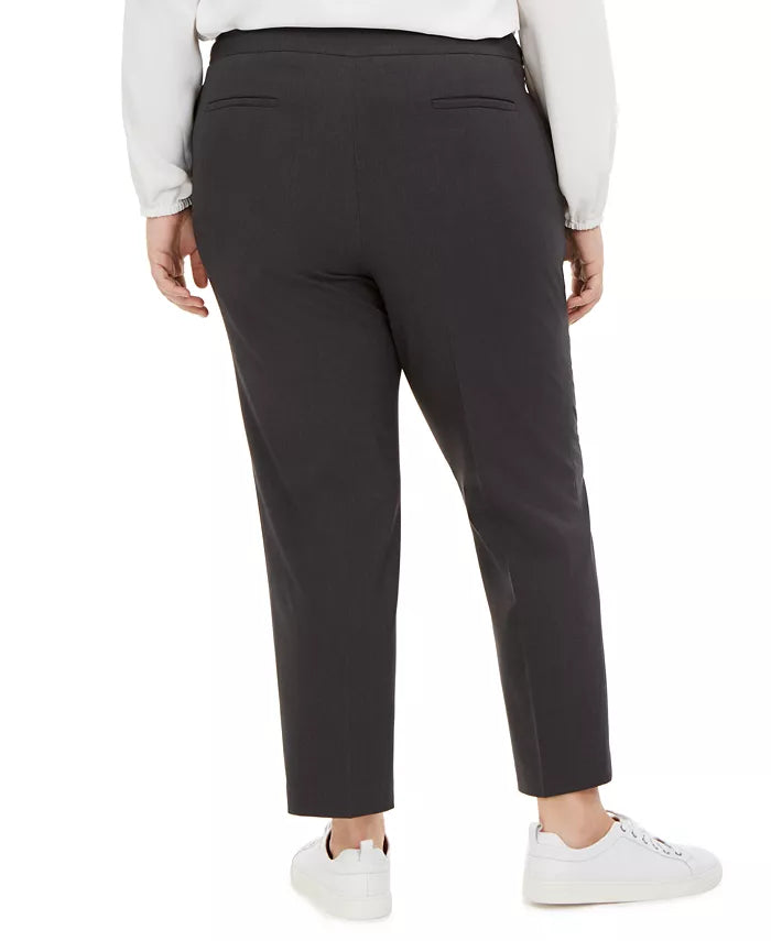 Calça social plus size da moda feminina Bar III, preta, tamanho 18