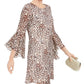 Vestido feminino com estampa animal da INC International Concepts, branco, tamanho 2