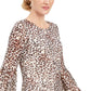 Vestido feminino com estampa animal da INC International Concepts, branco, tamanho 2