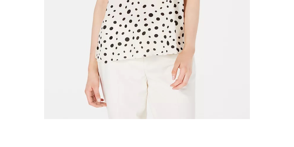 Blusa feminina Bar III com bolinhas, branca, tamanho pequeno