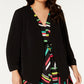 Jaqueta feminina Bar III Trendy Plus Size com frente aberta, preta, tamanho 1X