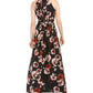 Vestido longo feminino com estampa floral e alças finas, preto, tamanho 16, da INC International Concepts