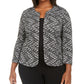 Jaqueta texturizada plus size Anne Klein feminina cinza médio tamanho 0X
