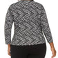 Jaqueta texturizada plus size Anne Klein feminina cinza médio tamanho 0X