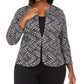 Jaqueta texturizada plus size Anne Klein feminina cinza médio tamanho 0X