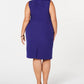 Vestido justo plus size Kasper feminino roxo escuro tamanho pequeno pequeno