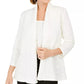Jaqueta feminina Kasper Petite Textured com lantejoulas, branca, tamanho pequeno