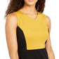 Vestido justo feminino Kasper com blocos de cores, preto, tamanho 12