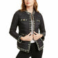 Casaco acolchoado preto feminino Anne Klein, tamanho médio