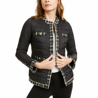 Anne Klein Womens Black Puffer Coat Black Size Medium