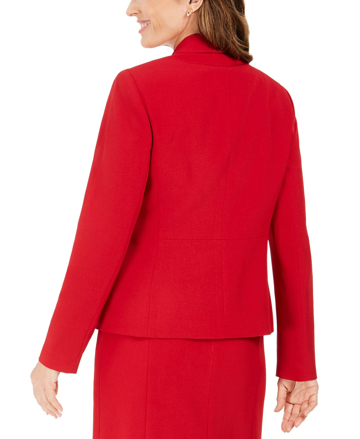 Blazer Kasper Feminino Kasper com Lapela Notched Vermelho Tamanho 4