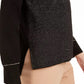 Suéter feminino Anne Klein Lurex Shimmer Preto/Dourado Tamanho Extra Grande