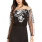 Vestido longo feminino bordado ombro a ombro da INC International Concepts, preto, tamanho 10