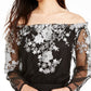Vestido longo feminino bordado ombro a ombro da INC International Concepts, preto, tamanho 12