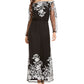Vestido longo feminino ombro a ombro da INC International Concepts, preto, tamanho 6