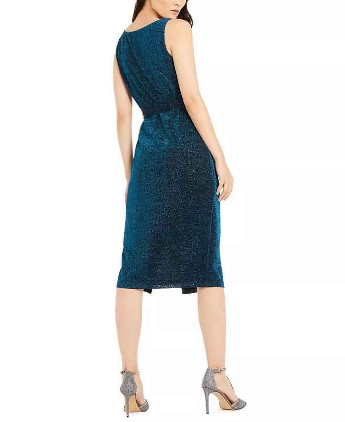 Vestido feminino com cinto e gola alta, azul, tamanho 8, da INC International Concepts