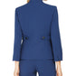 Blazer feminino Anne Klein com gola alta, azul, tamanho 6