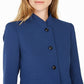 Blazer feminino Anne Klein com gola alta, azul, tamanho 6