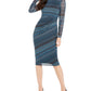 Vestido midi feminino INC International Concepts com franzido lateral, azul-turquesa, tamanho 8