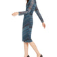 Vestido midi feminino INC International Concepts com franzido lateral, azul-turquesa, tamanho 8