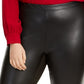 Calça skinny de couro sintético Bar III feminina, tamanho grande, plus size, preta, tamanho 3, extra grande