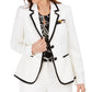 Blazer feminino Kasper com debrum contrastante, tamanho natural 18